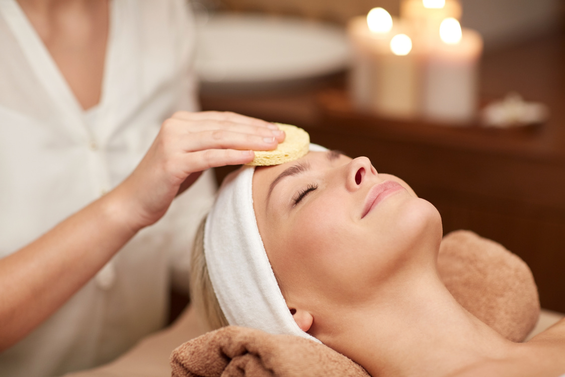 Woman Having Face Cleaning 